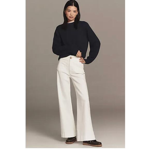 Anthropologie The Colette Full-Length Wide-Leg Jeans by Maeve 28 NEW - Picture 1 of 4